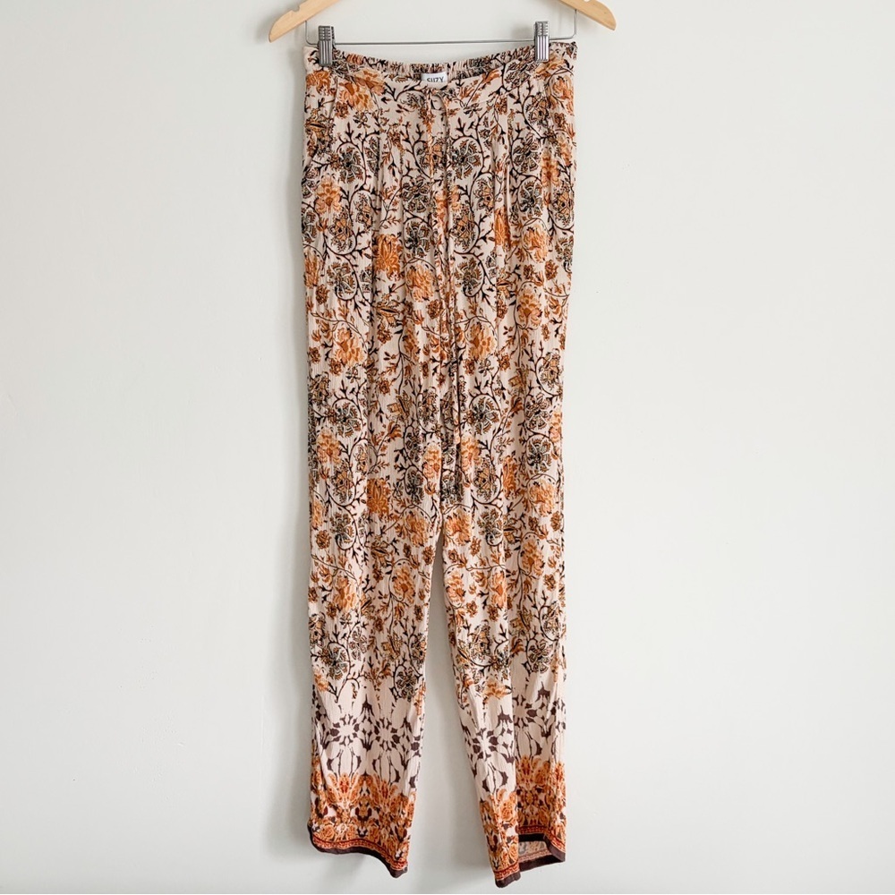 Suzy Shier Boho Floral Print Vacation Pants - Size Small